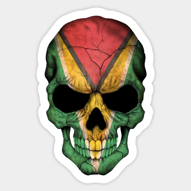 Guyanese Flag Skull Sticker by jeffbartels